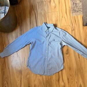 Polo Ralph Lauren Men’s Button Down Shirt Size Medium Blue Stripe Classic Fit